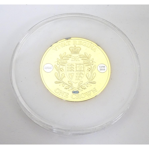 989 - Coin: A limited edition Elizabeth II Vivat Regina Tristan de Cunha 2010 sterling silver gold plated ... 