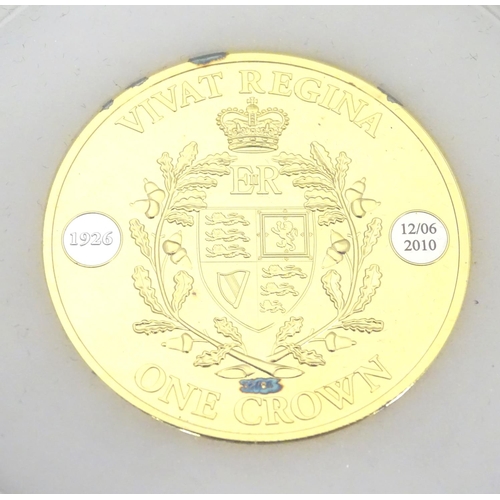 989 - Coin: A limited edition Elizabeth II Vivat Regina Tristan de Cunha 2010 sterling silver gold plated ... 