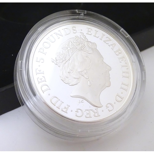 995 - Coin: A Royal Mint 2018 limited edition sterling silver five pounds piedfort proof coin, A Moment th... 