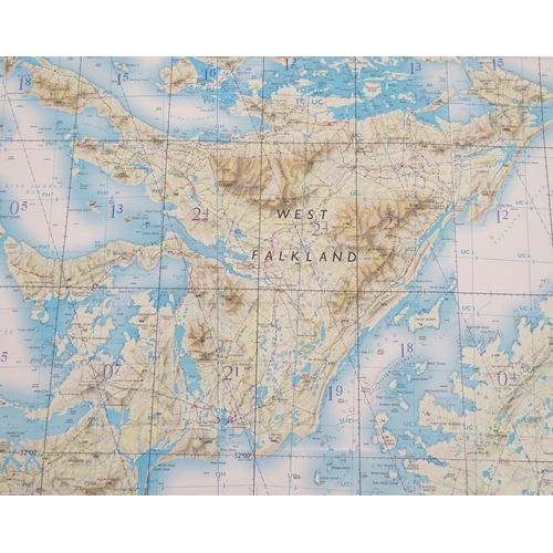 1036 - Militaria: two large topographical 1 to 250,000 scale GSGS maps of the Falkland Islands, each with n... 