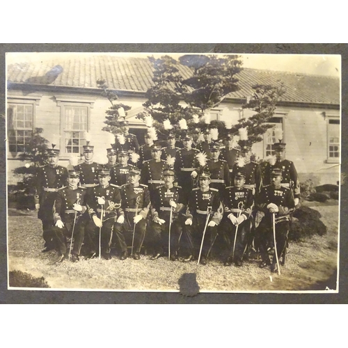 1042 - Militaria: an early 20thC photograph album of a Cavalry soldier of the Imperial Japanese Army, conta... 