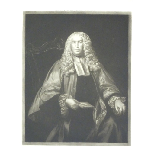 2534 - A collection of 11 mounted mezzotint portrait engravings depicting well known persons of the 18th an... 