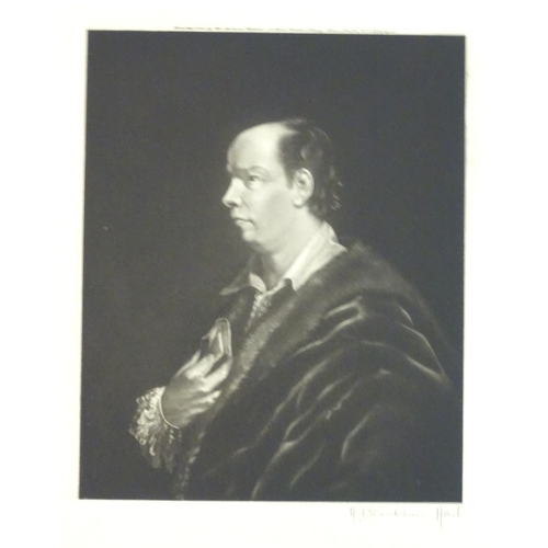 2534 - A collection of 11 mounted mezzotint portrait engravings depicting well known persons of the 18th an... 