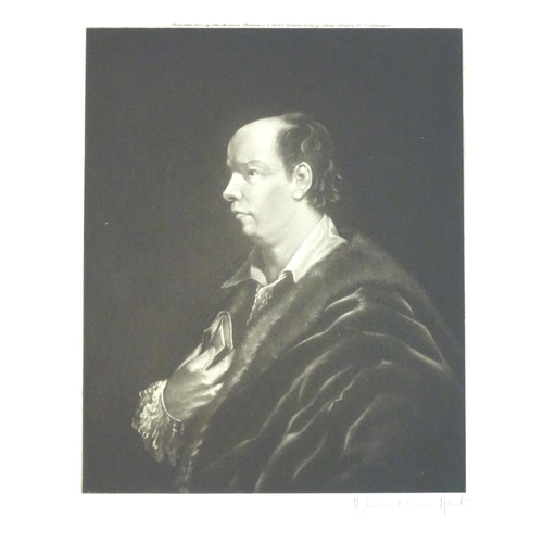 2534 - A collection of 11 mounted mezzotint portrait engravings depicting well known persons of the 18th an... 