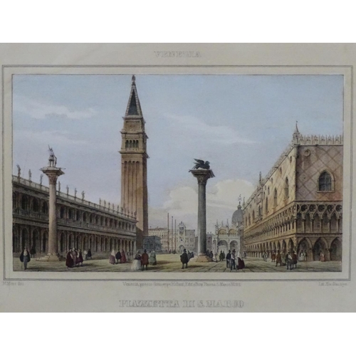 2425 - Two 19th century Venice engravings comprising Piazzette Di San Marco, Venezia, after Marco Moro, and... 