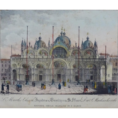 2425 - Two 19th century Venice engravings comprising Piazzette Di San Marco, Venezia, after Marco Moro, and... 