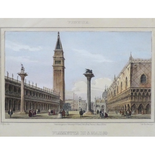 2425 - Two 19th century Venice engravings comprising Piazzette Di San Marco, Venezia, after Marco Moro, and... 