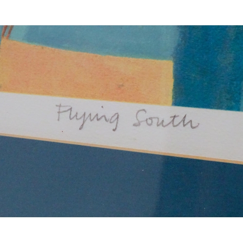 2434 - Frank Taylor, 20th century, Limited edition print, no. 46/250, Flying South, An abstract composition... 