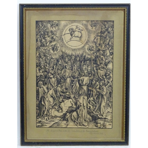 2473 - After Albrecht Durer (1471-1528), Woodcut engraving, Adoration of the Lamb, plate 7 from The Apocaly... 