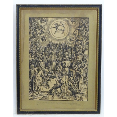 2473 - After Albrecht Durer (1471-1528), Woodcut engraving, Adoration of the Lamb, plate 7 from The Apocaly... 