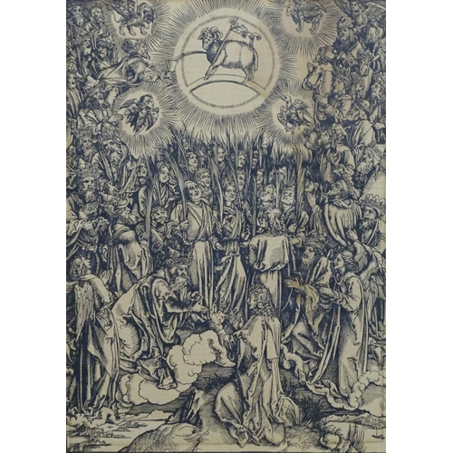 2473 - After Albrecht Durer (1471-1528), Woodcut engraving, Adoration of the Lamb, plate 7 from The Apocaly... 