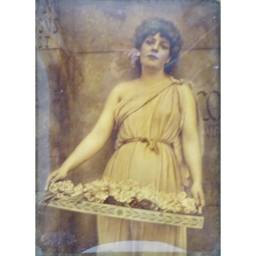 2507 - After John William Godward (1861-1922), Victorian, Crystoleum, A portrait of a flower seller. Approx... 