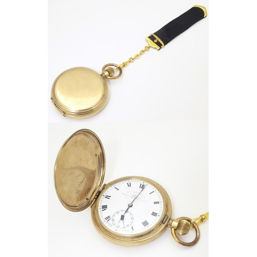 959 - A hunter pocket watch by Thos. Russell & Son of Liverpool, in an Elgin gilt metal case titled the 'R... 