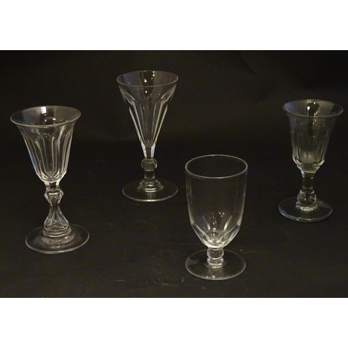 270 - Four assorted 19thC/ 20thC drinking glasses,  the largest 5 3/8