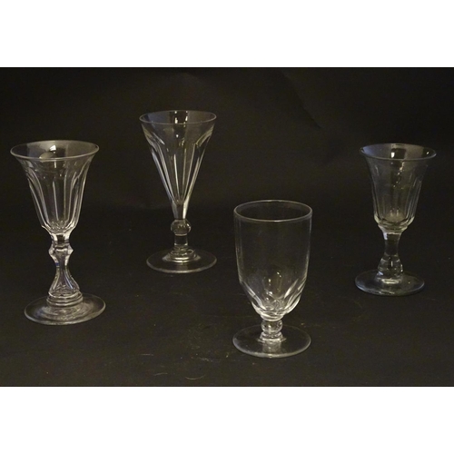 270 - Four assorted 19thC/ 20thC drinking glasses,  the largest 5 3/8