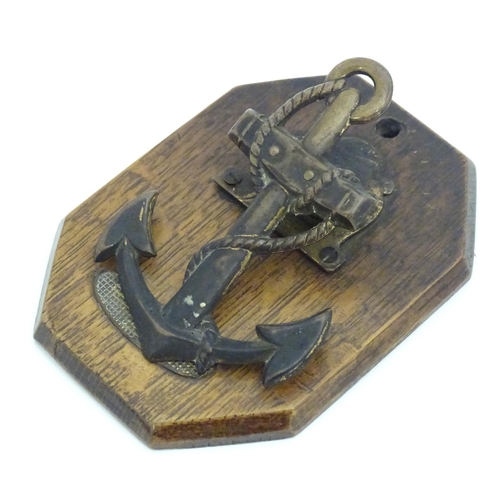 1276 - A Victorian letter clip in the form of an anchor with rope detail. Approx. 4 1/2