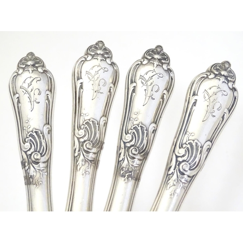 319 - A set of four Russian silver forks Approx 7 1/2