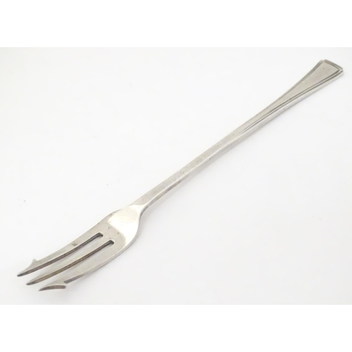 325 - A silver pickle fork, hallmarked Sheffield 1933 with Jubilee mark, maker Thomas Bradbury & Sons Ltd.... 