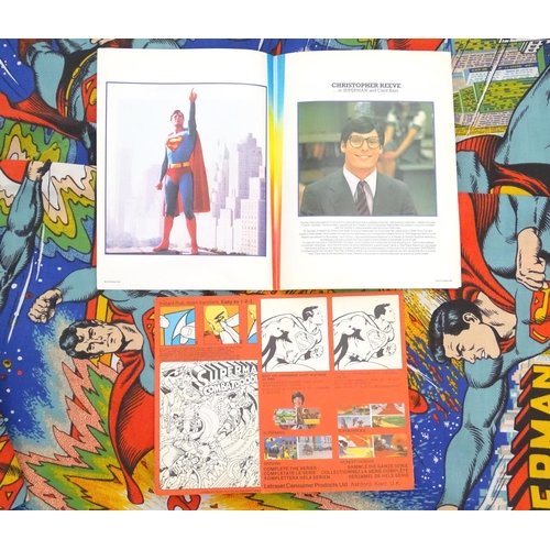 1508 - Toys: A quantity of merchandise from the 1978 film Superman, comprising a press release / promotiona... 