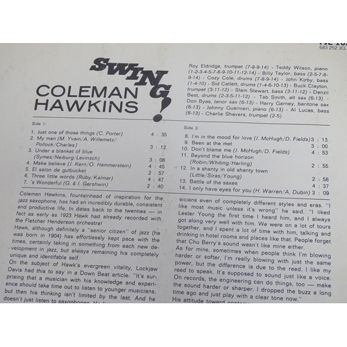 1534 - A collection of 20thC 33 rpm Vinyl records / LPs, Jazz, Big Band, Swing, comprising: Swing! (Coleman... 