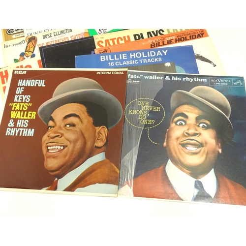 1535 - A collection of 20thC 33 rpm Vinyl records / LPs - Jazz , comprising: Duke Ellington: Jungle Jambore... 