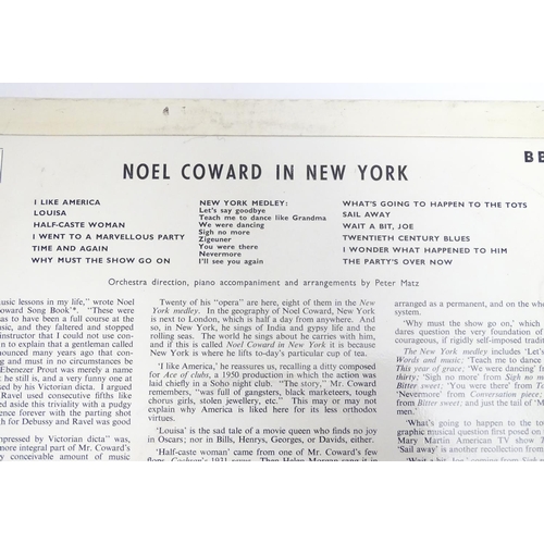 1537 - A collection of 20thC 33 rpm Vinyl records / LPs, Noel Coward, comprising: Noel Coward in New York, ... 