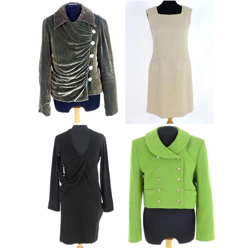 1545 - Vintage clothing/ fashion: Ladies clothing to include a green wool and cashmere jacket by Paul Coste... 