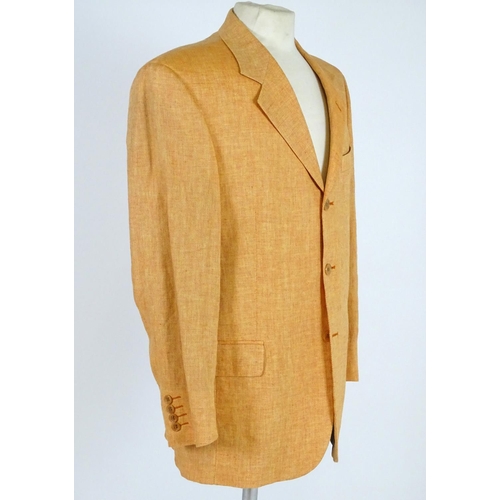 1549 - Vintage clothing/ fashion: A vintage linen jacket by Daniel Hechter,  in a peach/ orange colour.  Ch... 