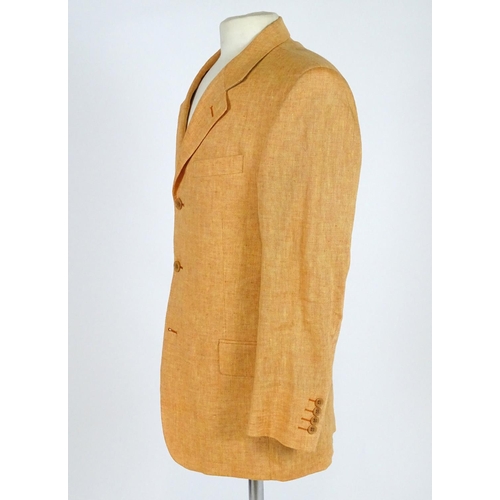 1549 - Vintage clothing/ fashion: A vintage linen jacket by Daniel Hechter,  in a peach/ orange colour.  Ch... 