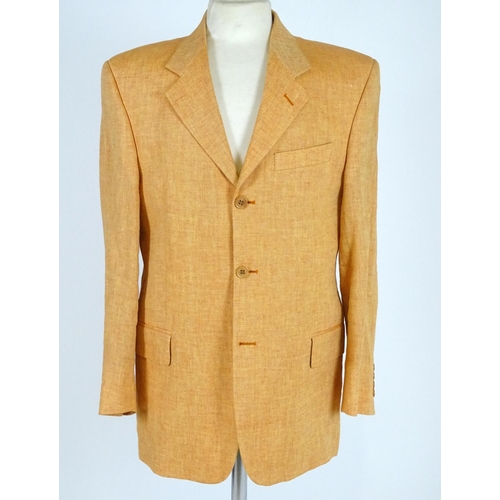 1549 - Vintage clothing/ fashion: A vintage linen jacket by Daniel Hechter,  in a peach/ orange colour.  Ch... 