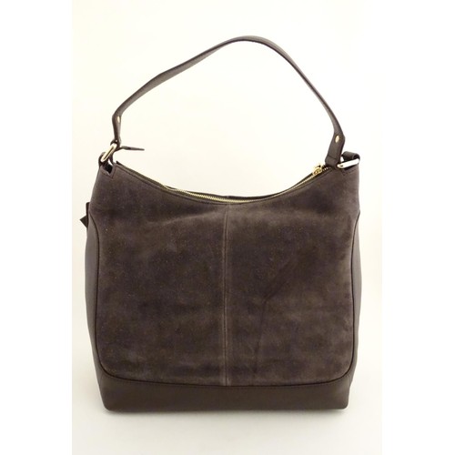 1581 - Vintage fashion accessories : A new Osprey London 'Canterbury Hobo' Nappa/Suede bag in Chocolate col... 