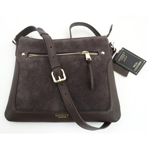 1582 - Vintage fashion accessories : A new Osprey London 'Canterbury X-Body' Nappa leather cross body bag i... 