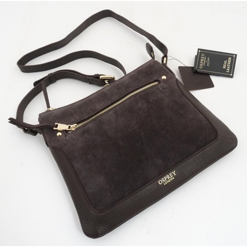 1582 - Vintage fashion accessories : A new Osprey London 'Canterbury X-Body' Nappa leather cross body bag i... 