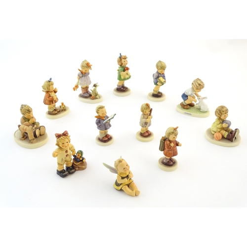 132 - Twelve exclusive / special edition Hummel / Goebel figures to include Darling Duckling, no. 1846, At... 