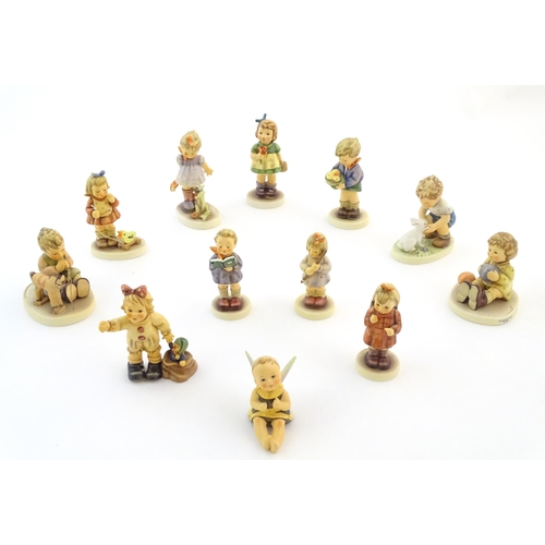 132 - Twelve exclusive / special edition Hummel / Goebel figures to include Darling Duckling, no. 1846, At... 