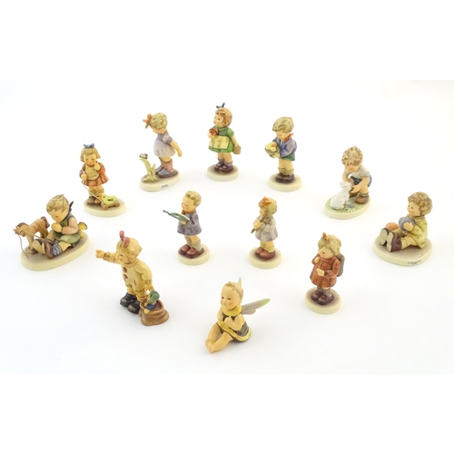 132 - Twelve exclusive / special edition Hummel / Goebel figures to include Darling Duckling, no. 1846, At... 