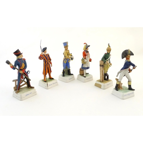 137 - Six Goebel Bochmann military / soldier figures comprising Cantiniere 1809, no. LF12, Dragon 1805, no... 