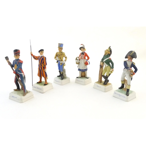 137 - Six Goebel Bochmann military / soldier figures comprising Cantiniere 1809, no. LF12, Dragon 1805, no... 