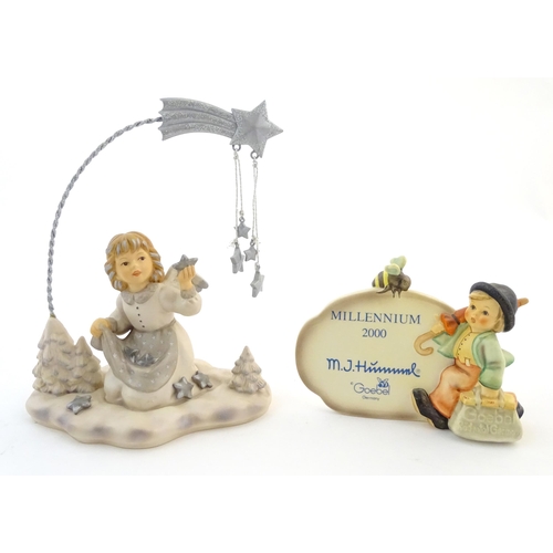 138 - A limited edition Goebel figure no. 7253/20,000, Annual Angel 2000. Together with a Hummel / Goebel ... 