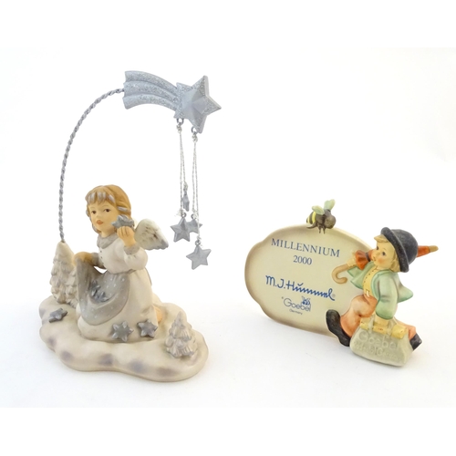 138 - A limited edition Goebel figure no. 7253/20,000, Annual Angel 2000. Together with a Hummel / Goebel ... 