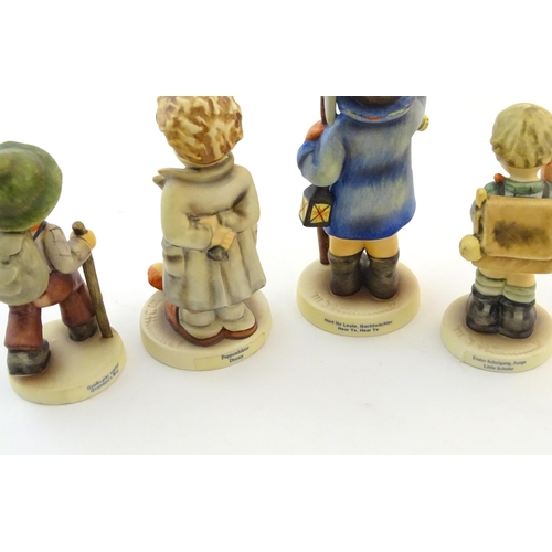 140 - Eight Hummel / Goebel figure comprising Hear Ye, Hear Ye, no. 15, signed and dated by hand under, Do... 