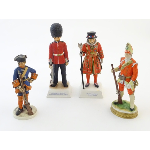 142 - Three Goebel military / soldier / guard figures comprising Chief Yeoman Warder Tower of London, no. ... 