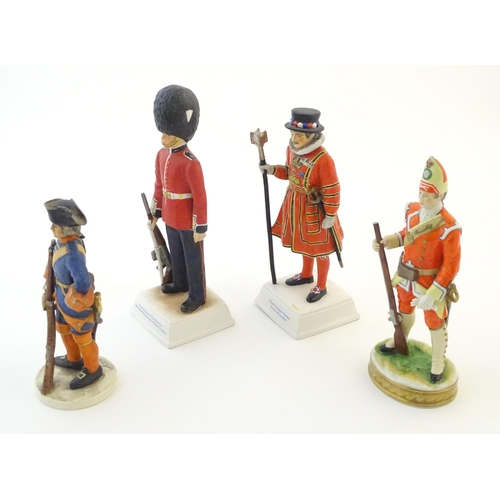 142 - Three Goebel military / soldier / guard figures comprising Chief Yeoman Warder Tower of London, no. ... 