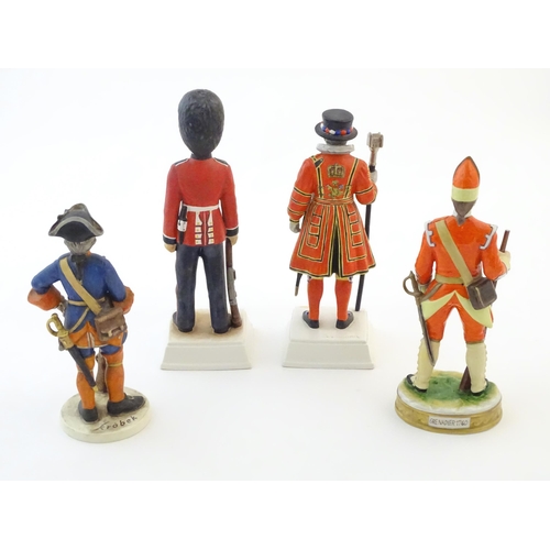 142 - Three Goebel military / soldier / guard figures comprising Chief Yeoman Warder Tower of London, no. ... 