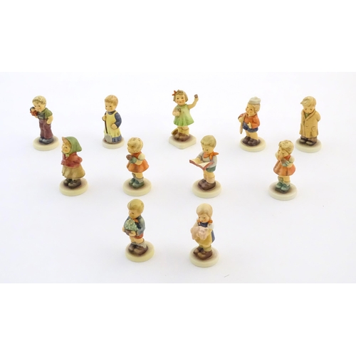 143 - Eleven Goebel / Hummel Club figures to include Too Shy to Sing, no. 845, Puppet Prince, no. 2103/B, ... 