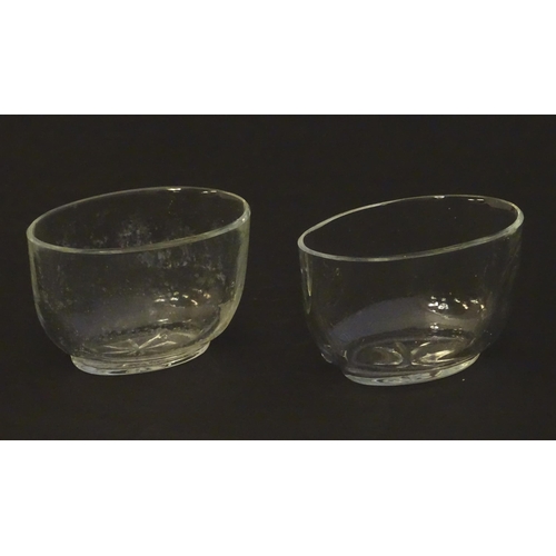 288 - Two clear glass salt liners. Approx. 1 1/2