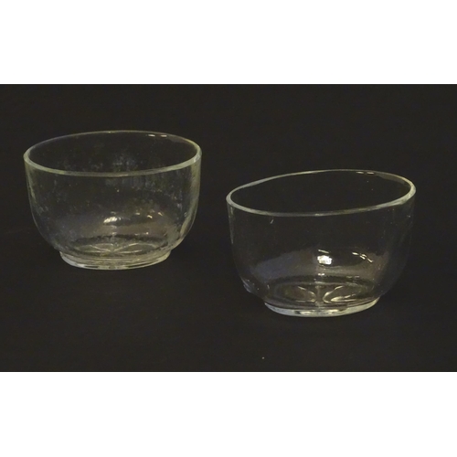 288 - Two clear glass salt liners. Approx. 1 1/2