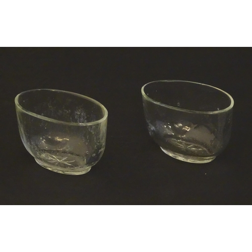 288 - Two clear glass salt liners. Approx. 1 1/2