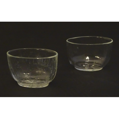 288 - Two clear glass salt liners. Approx. 1 1/2