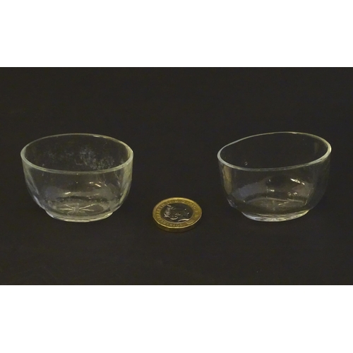 288 - Two clear glass salt liners. Approx. 1 1/2